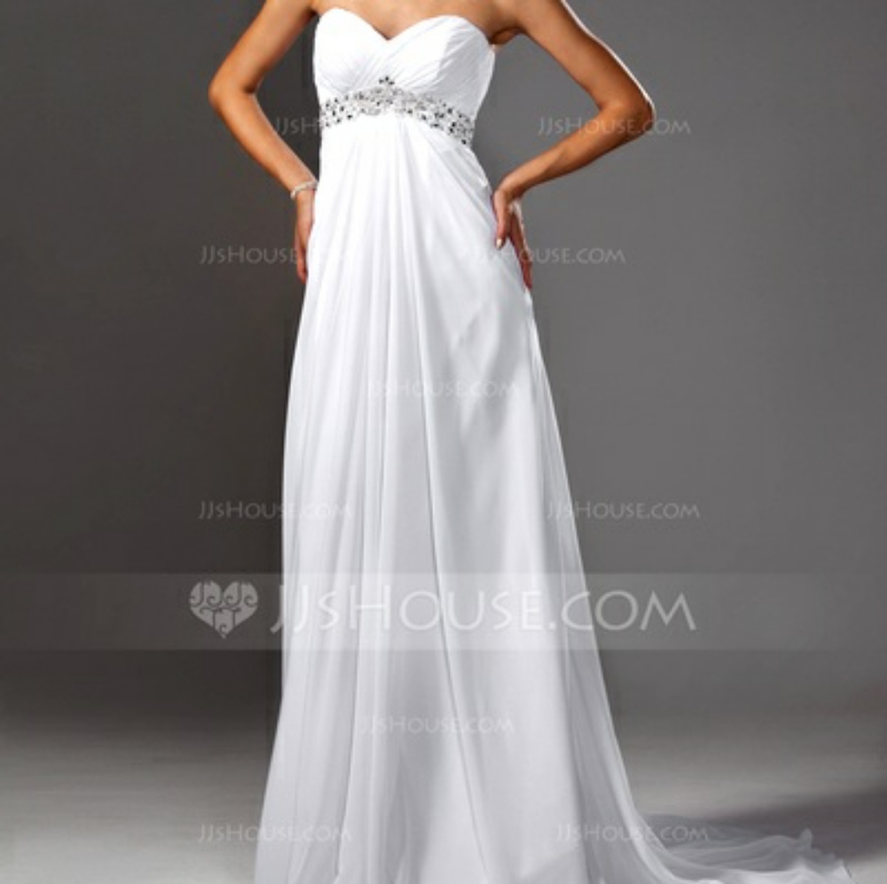 Chiffon Wedding Dress With Ruffle Beading ๐ฐ - Picture 1 of 6